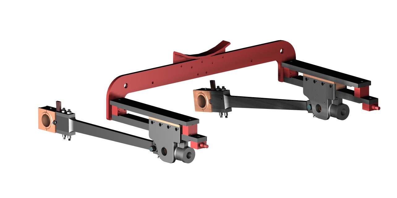 3-D rendering of crossheads, guides and main rods
